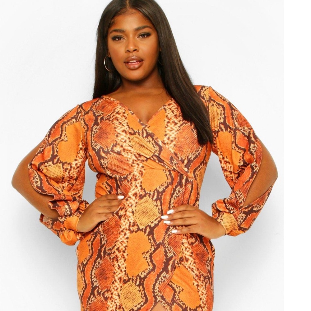 Orange and brown new dress.